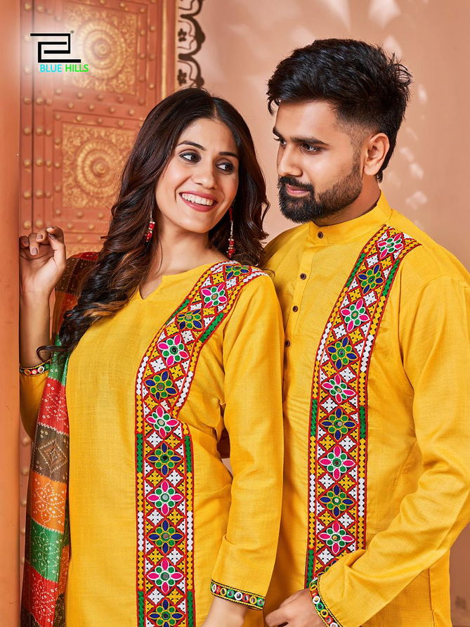 Blue Hills Navratri Twinning Couple Wear Readymade Suits Catalog